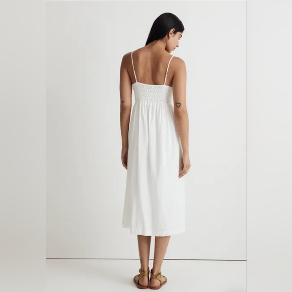 Madewell Double-Tie Cutout Sweetheart Midi Dress white 4 $168 - Picture 3 of 9